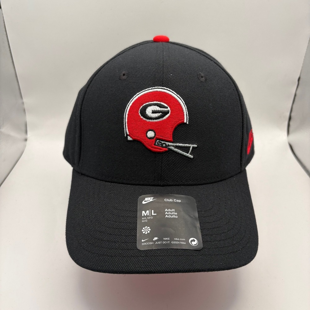 Nike Georgia Bulldogs Club Cap Black Red NCAA Hat M/L NC28-053Y-UGV-P1Q